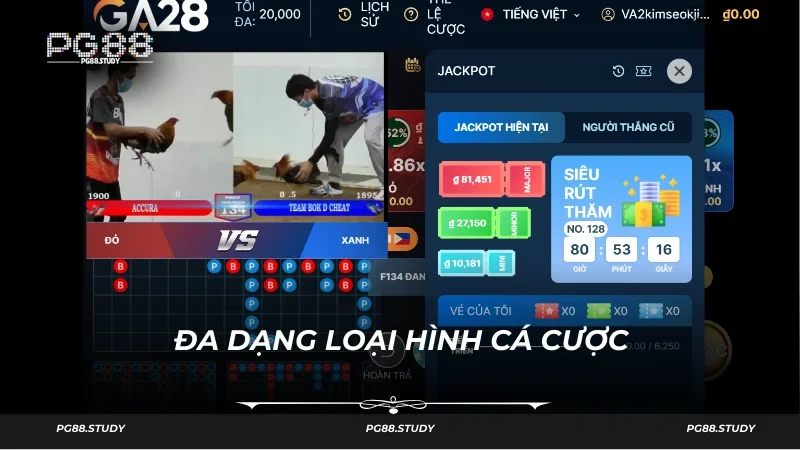 PG88 cung cấp nhiều loại hình, cách chơi đá gà khác nhau