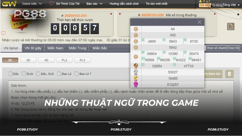 Các thuật ngữ thông dụng khi chơi xổ số tại PG88